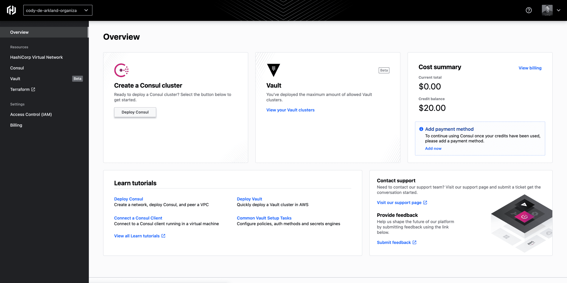 HCP Dashboard