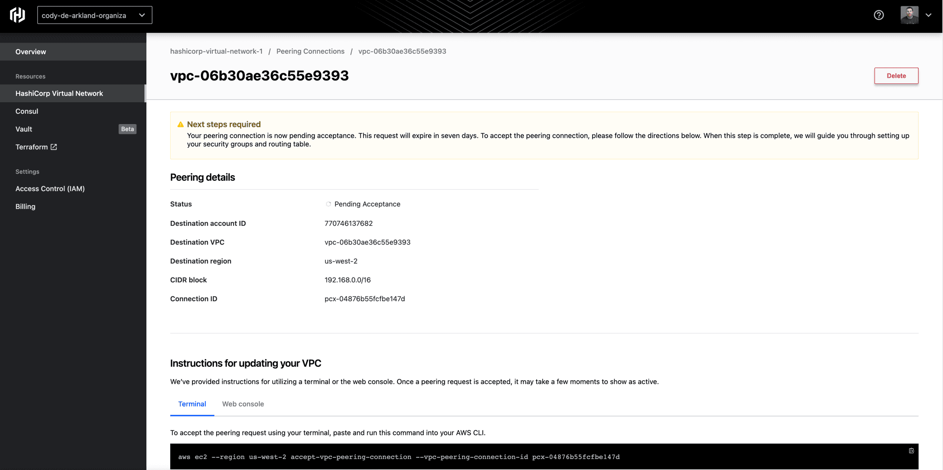 HVN completed peering 