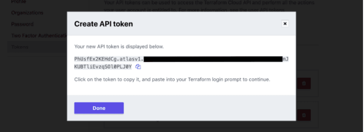 API token