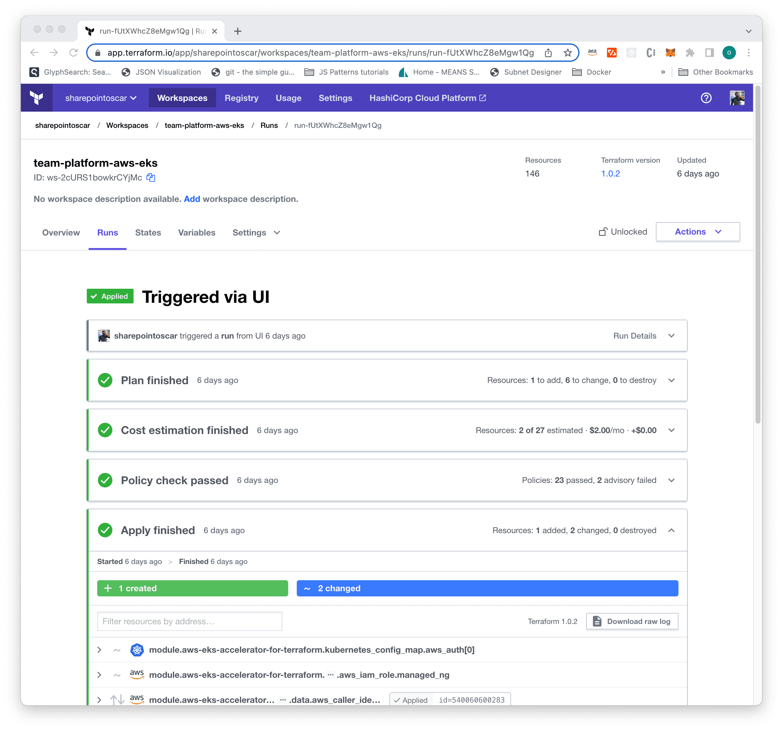 A successful plan - cluster provisioned