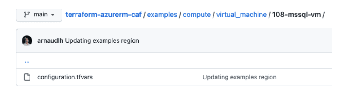VM image configuration.tfvars file