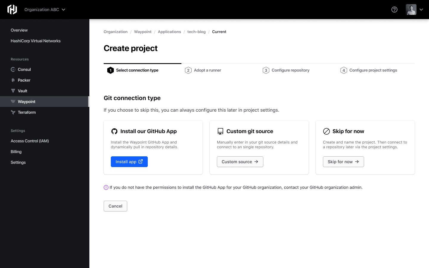 Creating a project