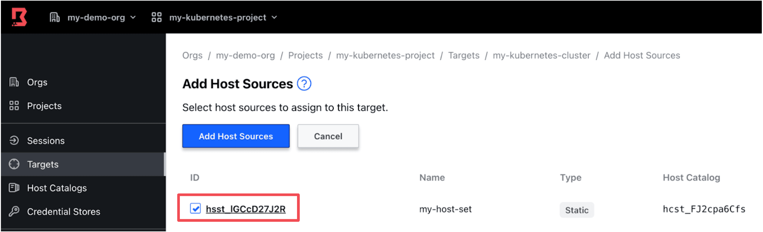Add host sources