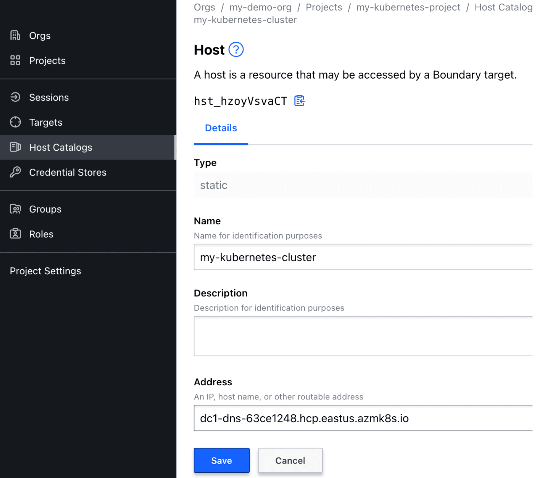 Host catalog