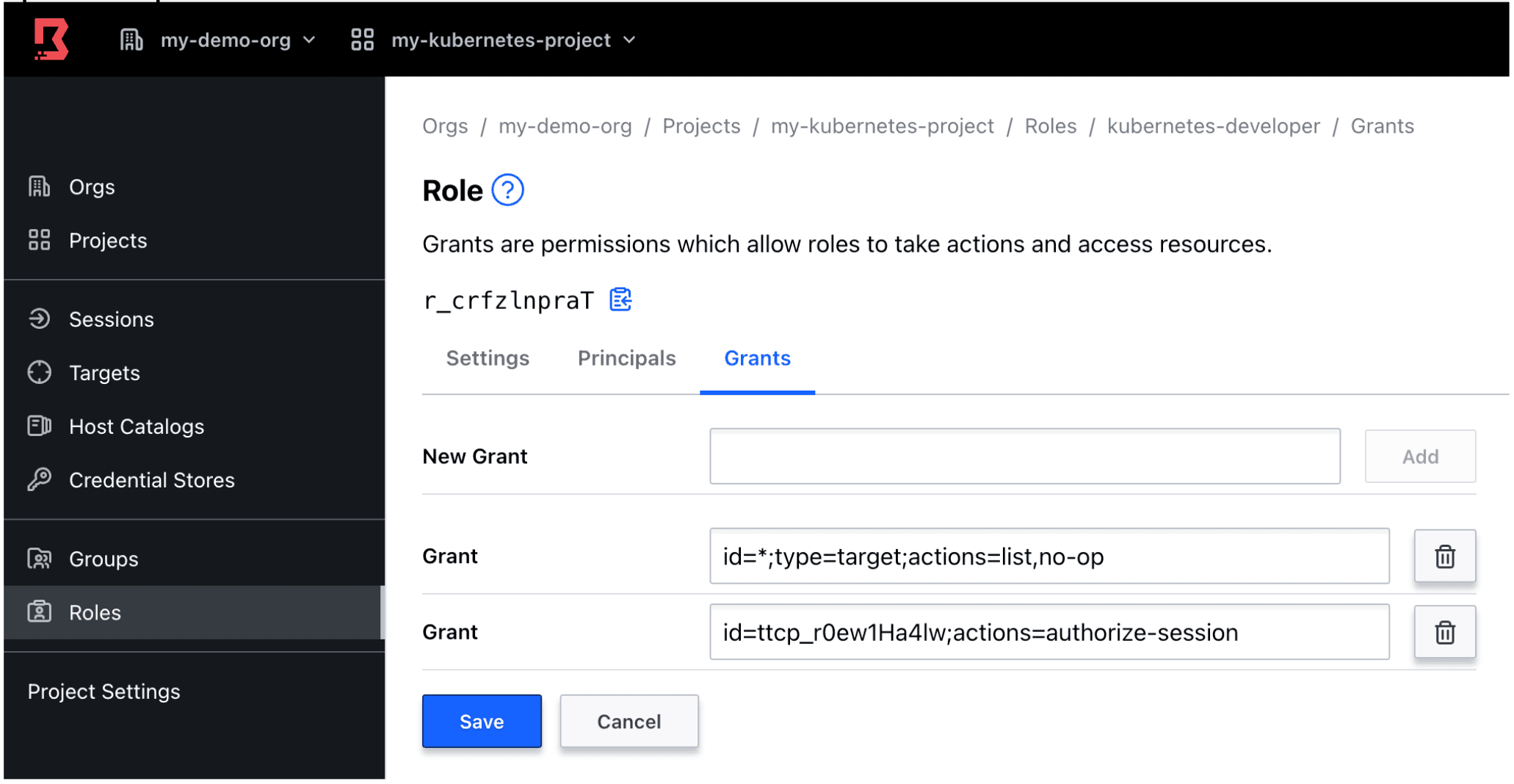 Role grants