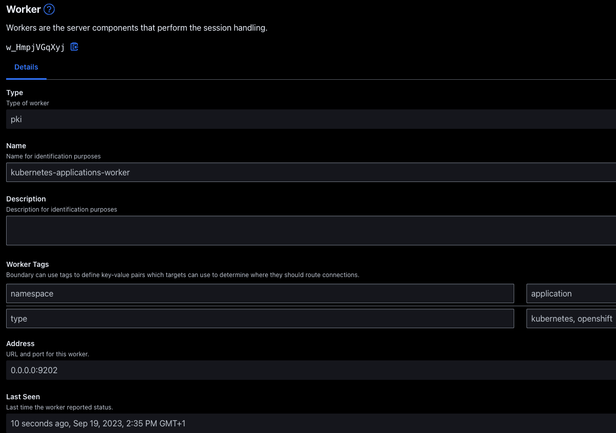 Worker registration UI