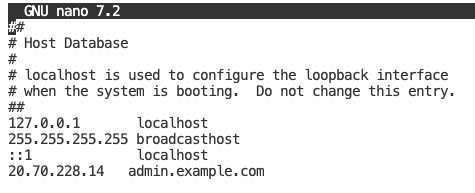 Localhost entry