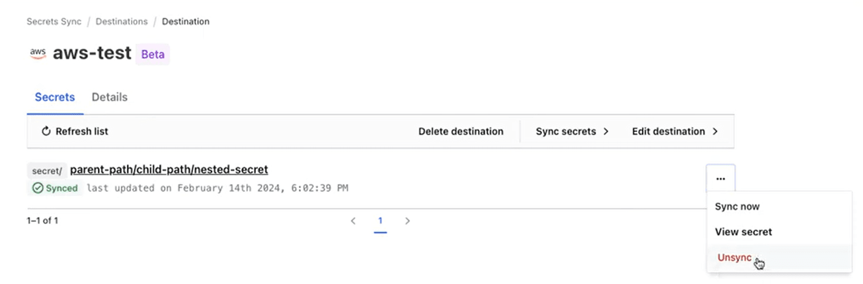 Detailed sync management