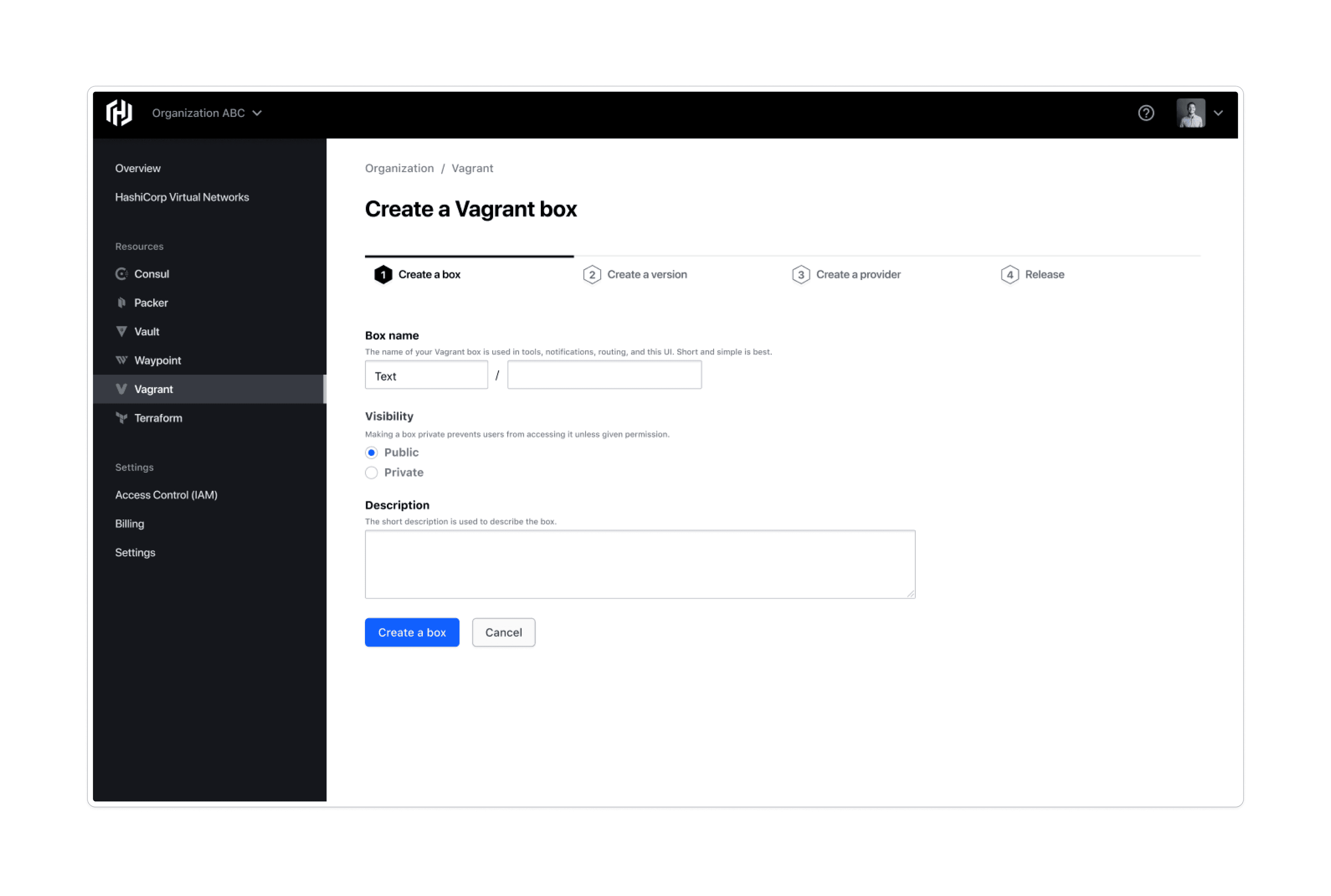 HCP Vagrant Registry create new box workflow