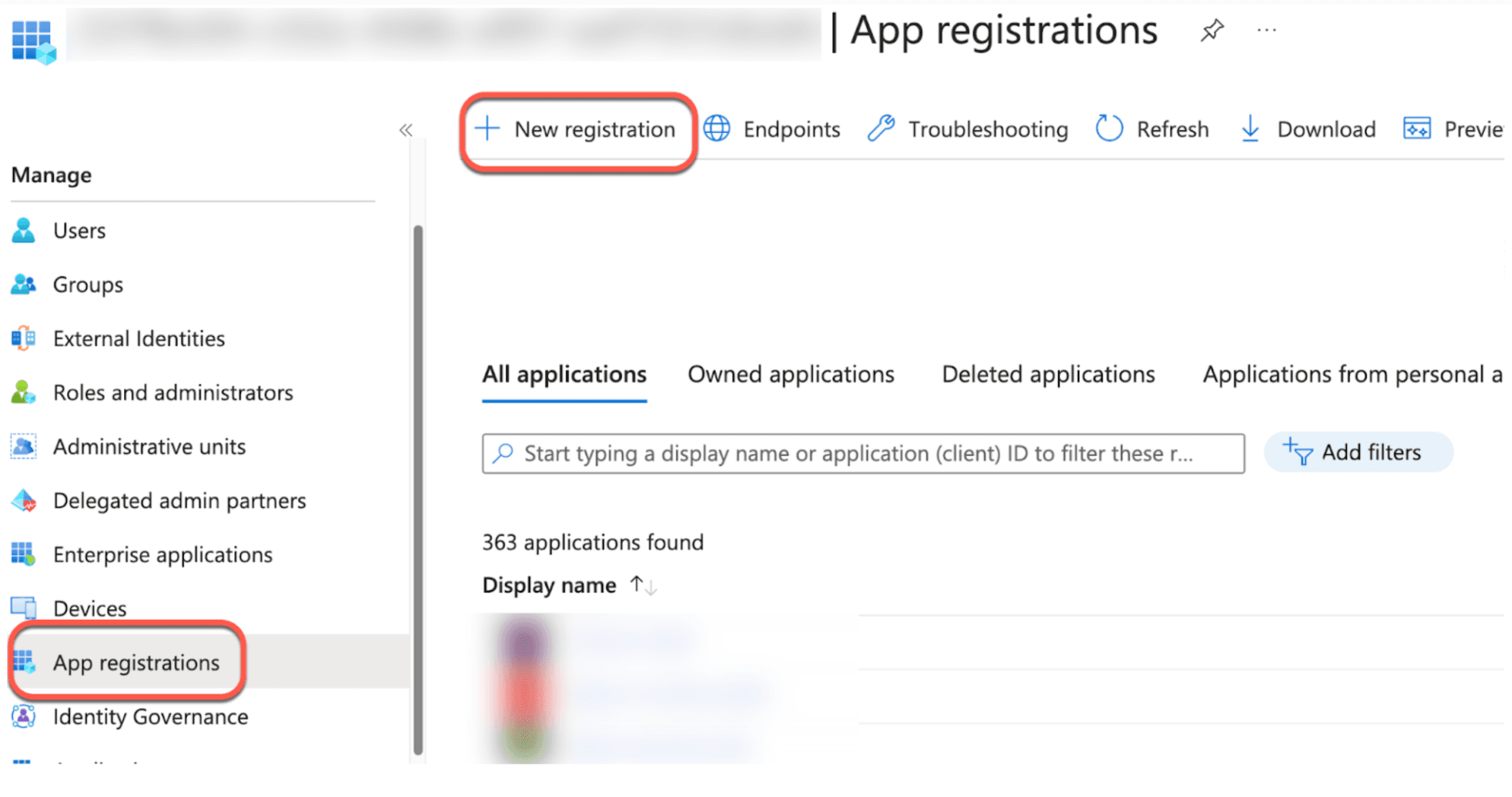 App registrations