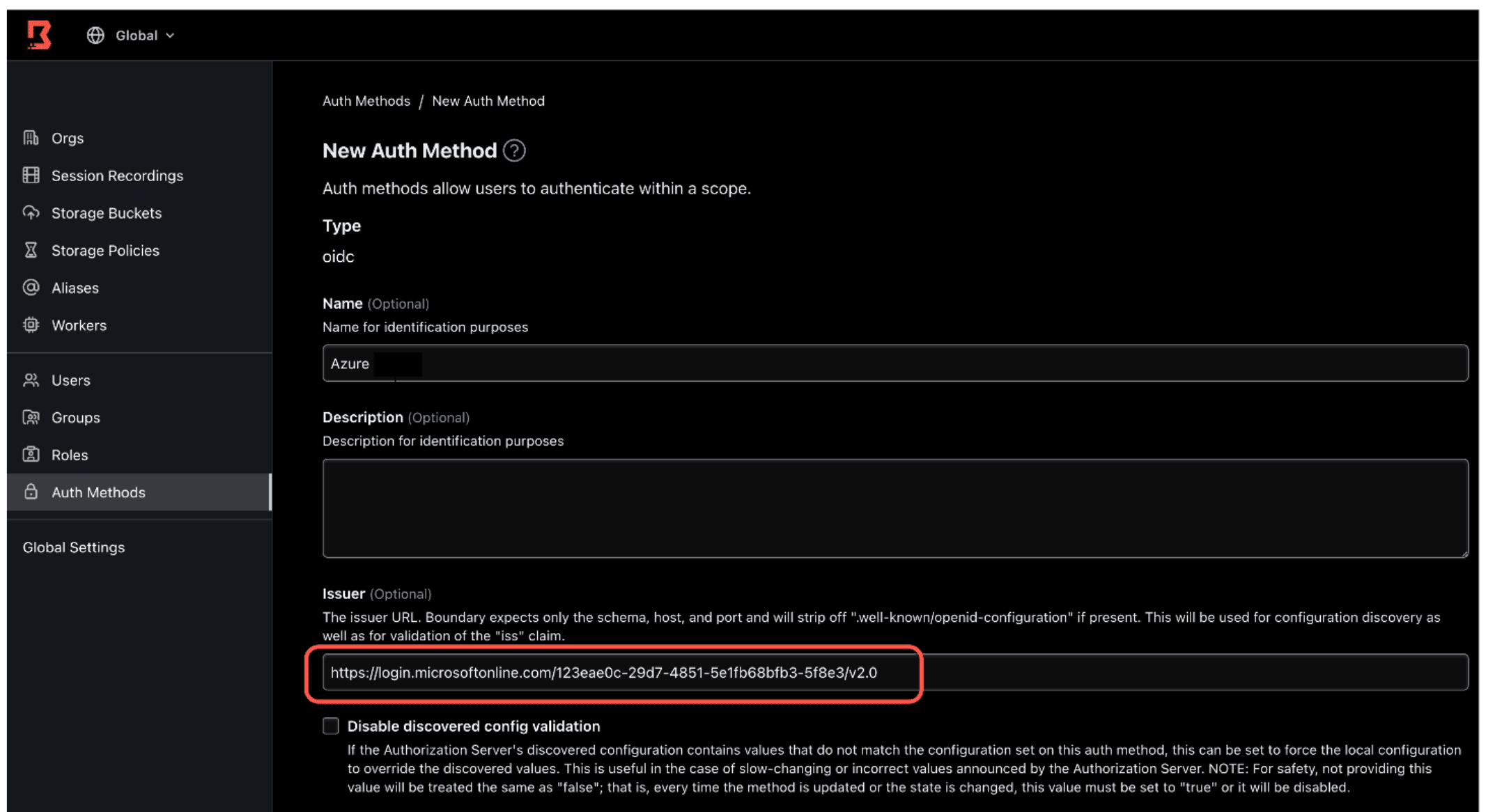 New Auth method