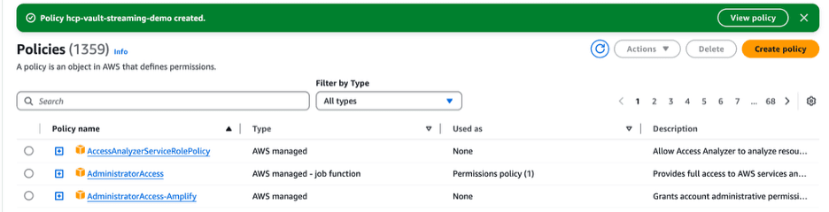 Policies list
