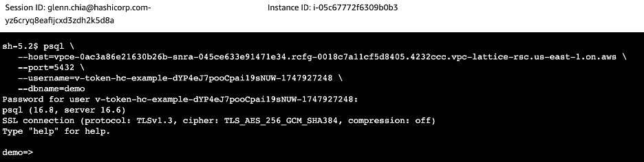 psql output