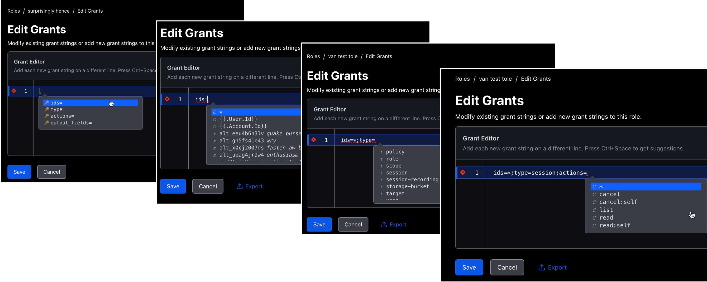 boundary guided permission grants