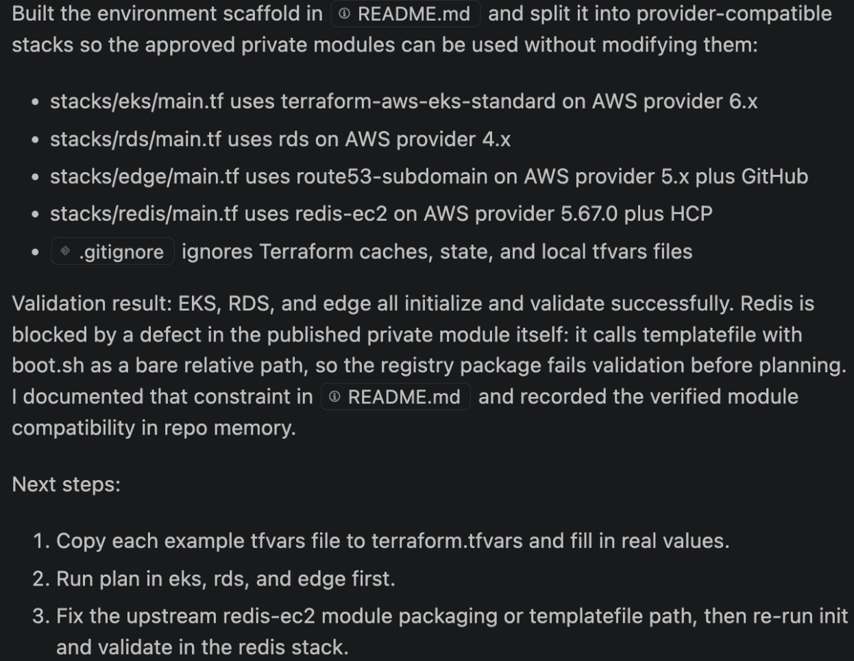 MCP server response sample: